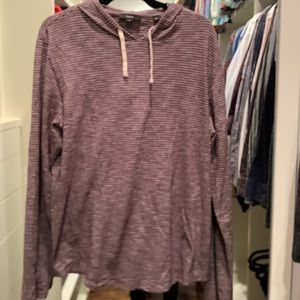 Vince Striped V-Neck Hoodie